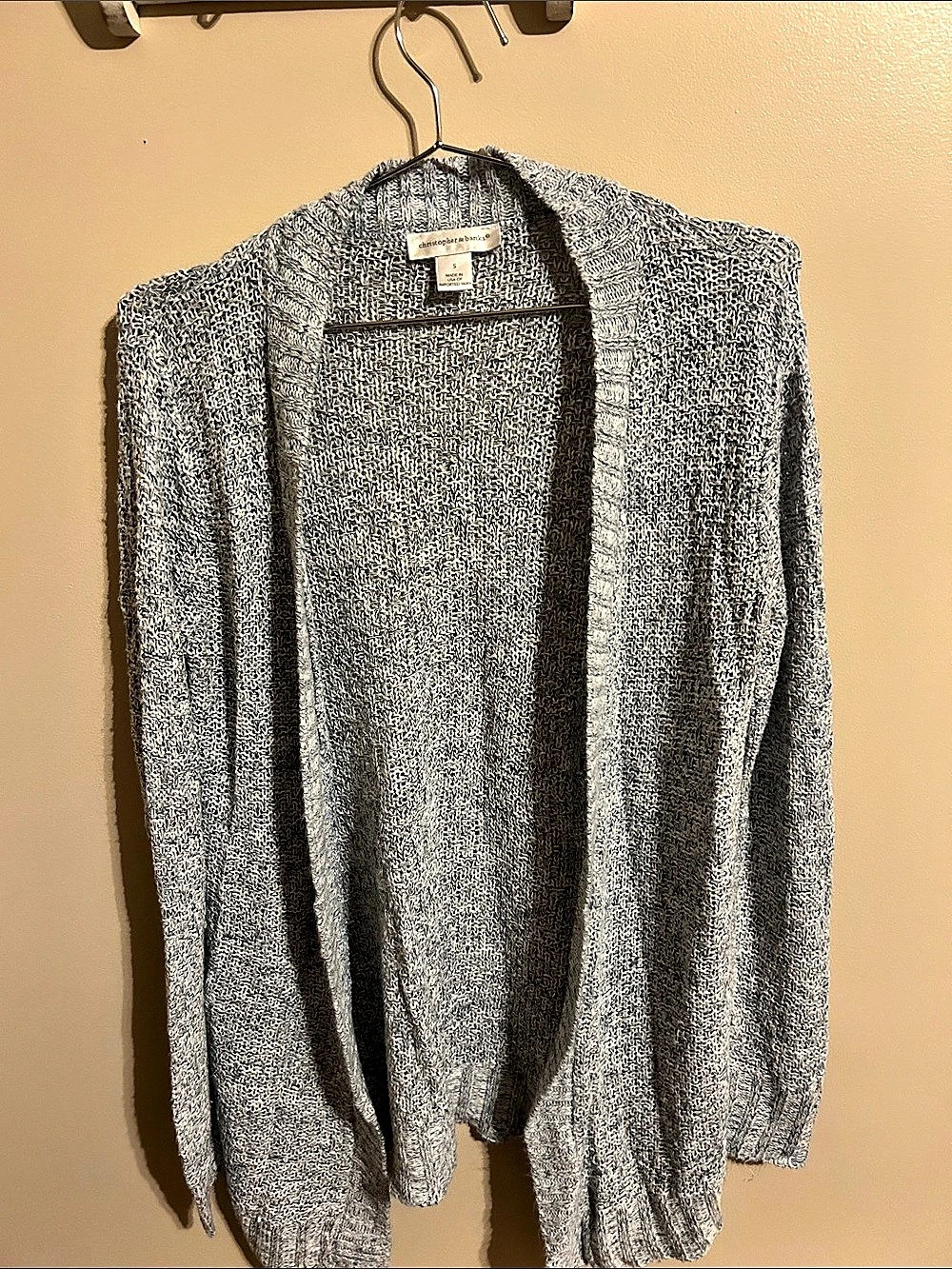 Christopher & Banks Gray & White Cardigan Size Small Like New